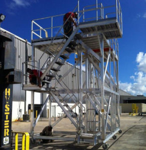 custom mobile multi-level work platform