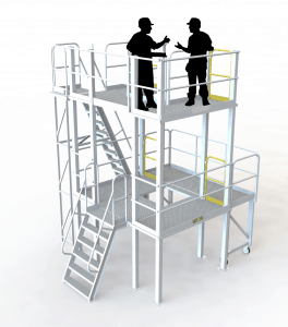 two story stationary work platform