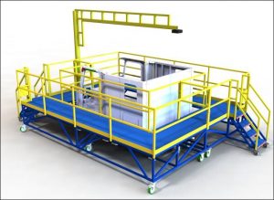 Custom machine access work platform